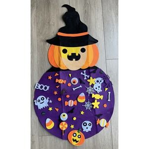 Pumpkin Witch Felt Halloween Interactive Hanging Advent Countdown Calendar 36"